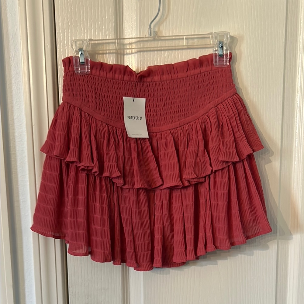 NWT Forever 21 Pink Ruffle Mini Skirt